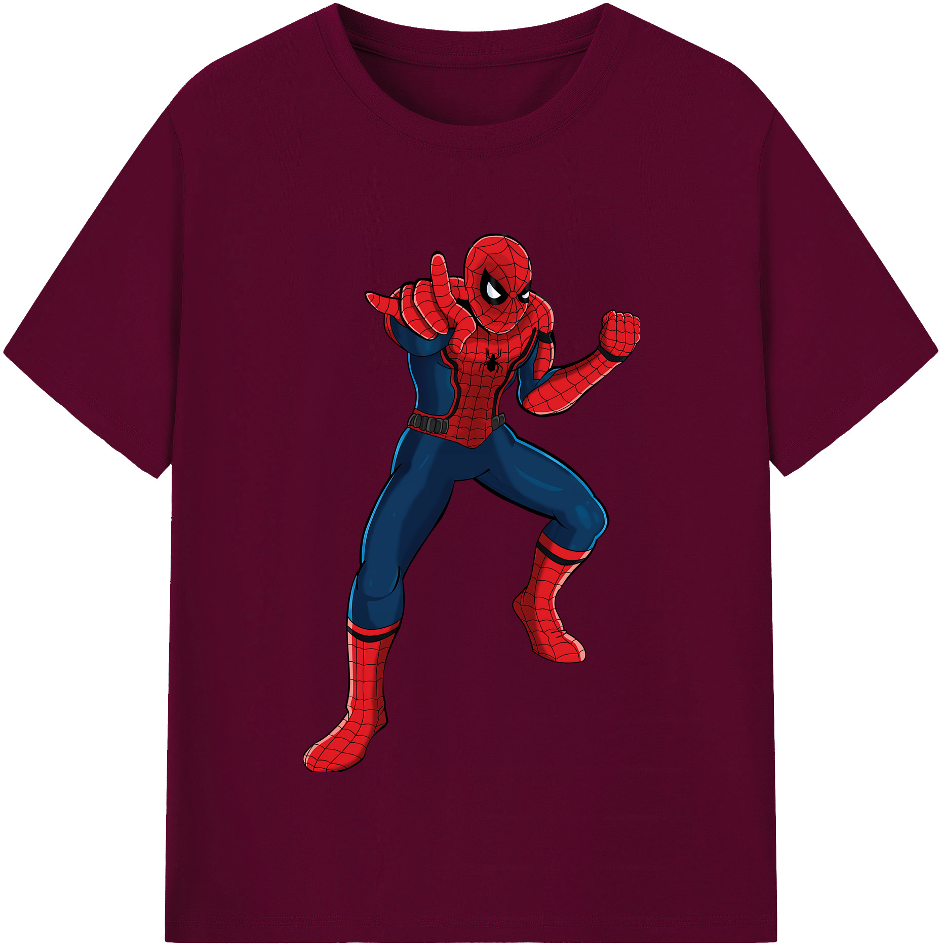 （画像用） Spider Man スパイダーマン レディースカジュアルプリントTシャツ（綿100％）